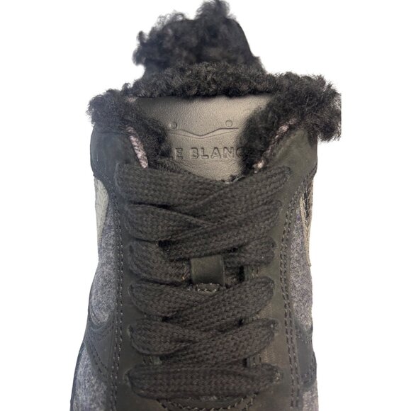Voile Blanche Julia Fur Sneakers Black Grey Metallic Calfskin Felt Size 37 6.5-7 - Picture 13 of 16